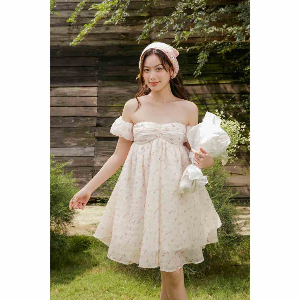 Đầm Babydoll Hoa Nhí Trễ Vai  - ENVY DRESS - GOÛT DE JUN