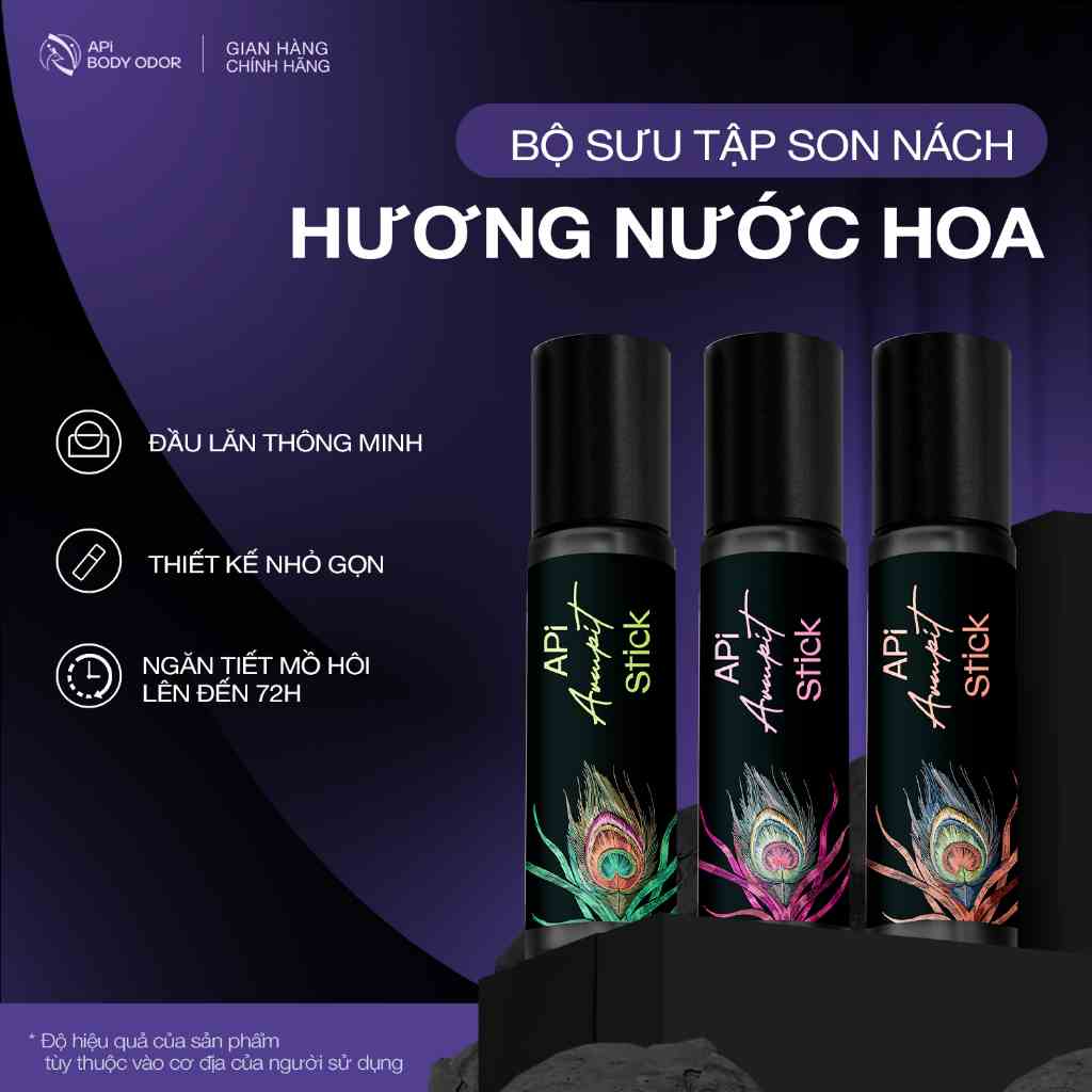 Bộ sưu tập Son nách API hương nước hoa, khử mùi hôi nách, ngăn tiết mồ hôi tạo mùi thơm cho cơ thể 10ml