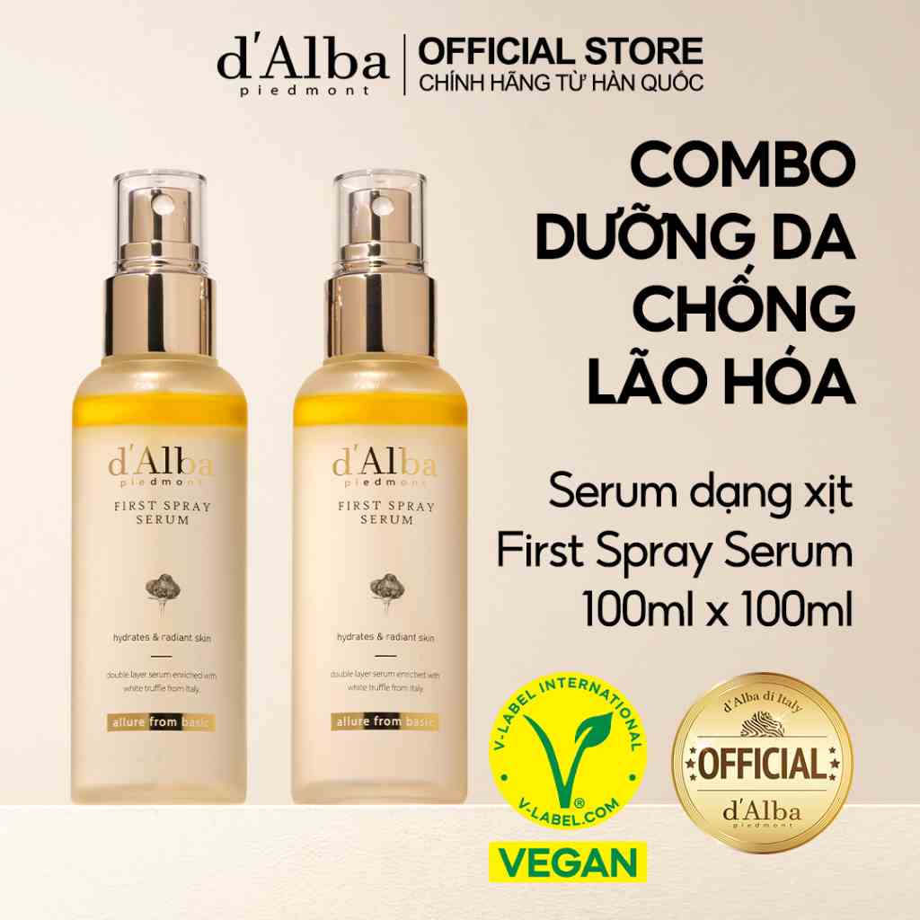 [dAlba Official] Combo 2 Chai Serum dạng xịt căng bóng 100ml First Spray Serum