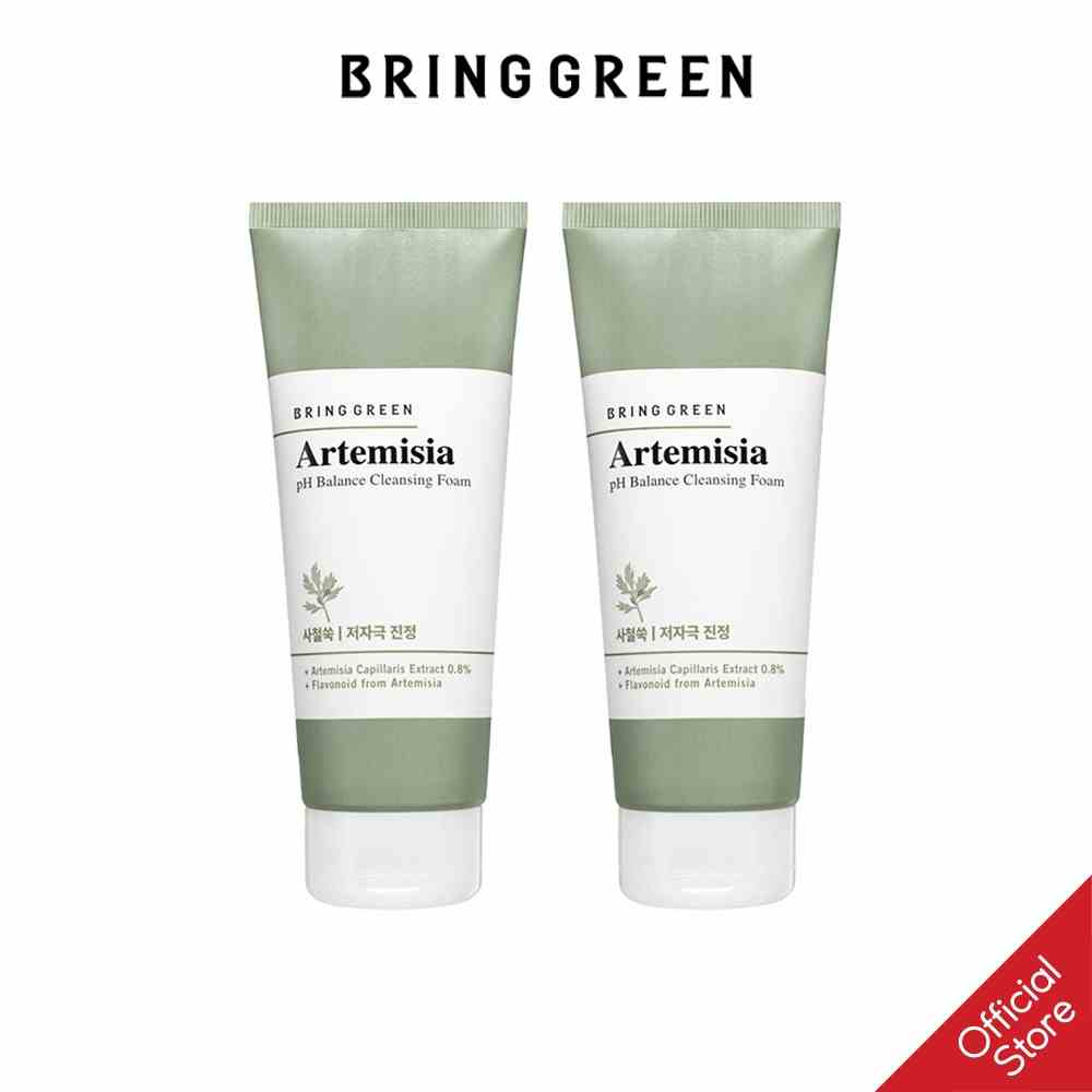 SET Sữa Rửa Mặt Chiết Xuất Ngải Cứu BRING GREEN ARTEMISIA PH BALANCED CLEANSING FOAM 200ml*2