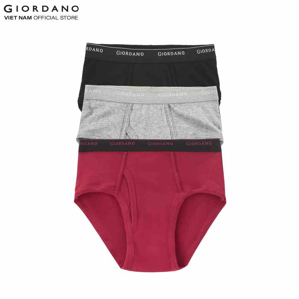 [Mã BMLTB200 giảm đến 100K đơn 499K] Bộ 3 Quần Lót Nam Dạng Tam Giác Mens Briefs Giordano 01178504