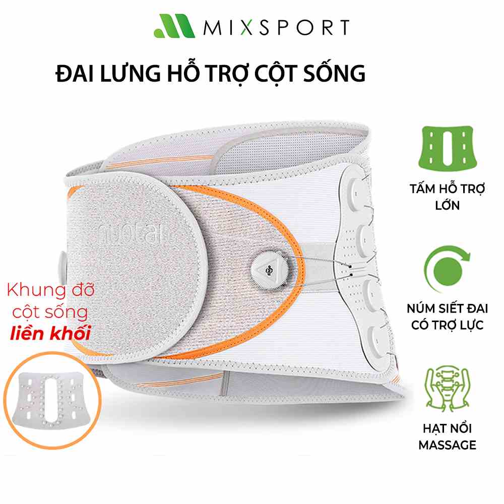 [Mã ICBFRI300 giảm 10% đơn 249K] Đai Lưng Hỗ Trợ Cột Sống, Chống Thoát Vị Địa Đệm Có Khung Massage Lưng MixSport