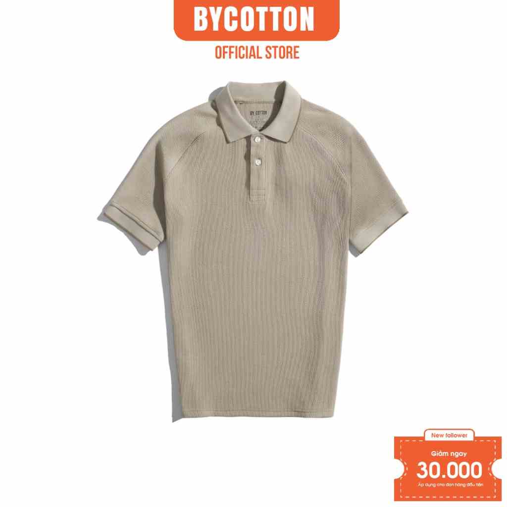 [Mã BYCO18KEY giảm 100K đơn 0K] Áo Thun Nam Polo Gân Nâu Nhạt By Cotton