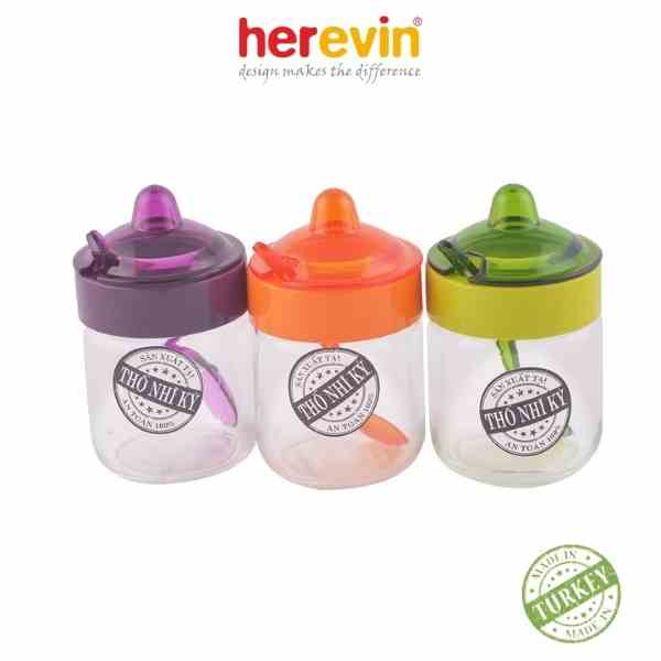 [Mã BMLTA35 giảm đến 35K đơn 99K] Bộ 3 Hũ Gia Vị Thủy Tinh Có Muỗng Herevin 200ml - HUGI131505 [GIAO MÀU NGẪU NHIÊN]