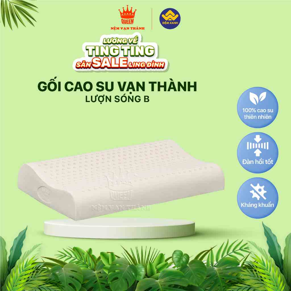 [CHÍNH HÃNG - ẢNH THẬT] Gối cao su Vạn Thành lượn sóng B