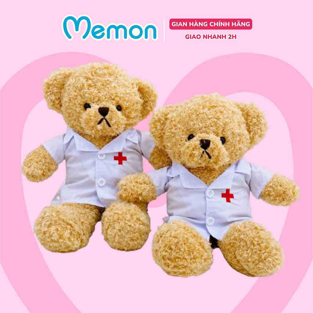 Gấu Bông Teddy Mặc Áo Bác Sĩ Lông Xù Cao Cấp Memon