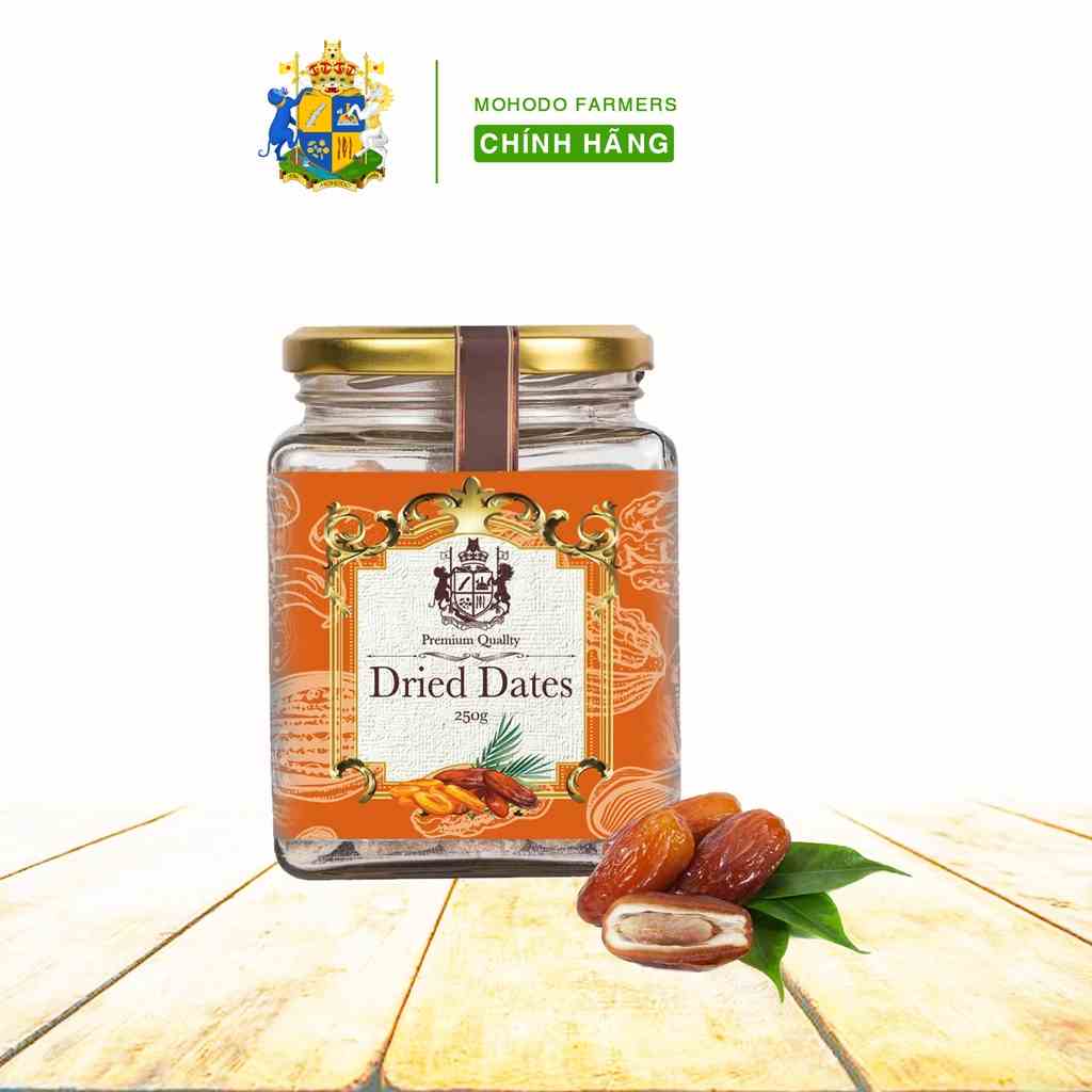 Quả Chà Là Tách Rời MOHODO Dried Dates Sấy Khô Không Đường Giàu Dinh Dưỡng Hũ Thủy Tinh Cao Cấp 250G