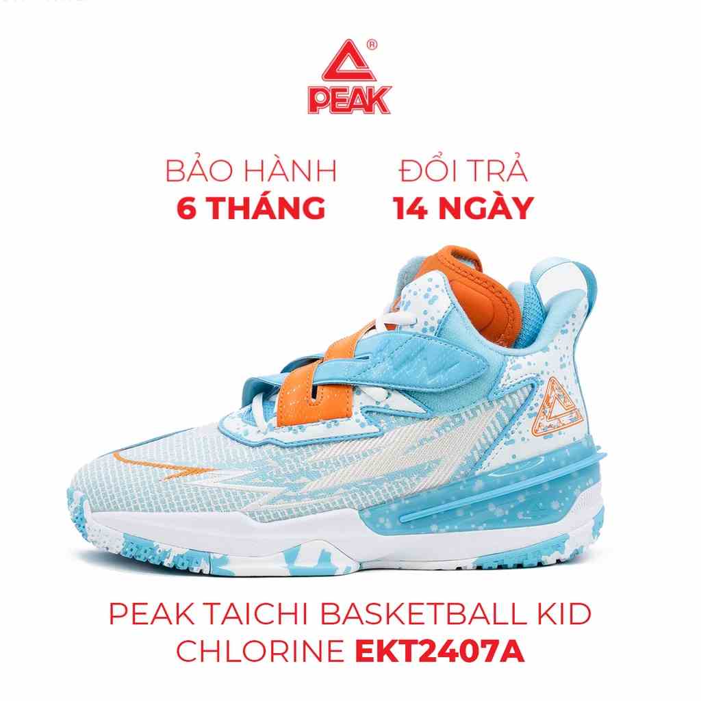 Giày bóng rổ trẻ em PEAK Taichi Basketball KID Chlorine EKT2407A