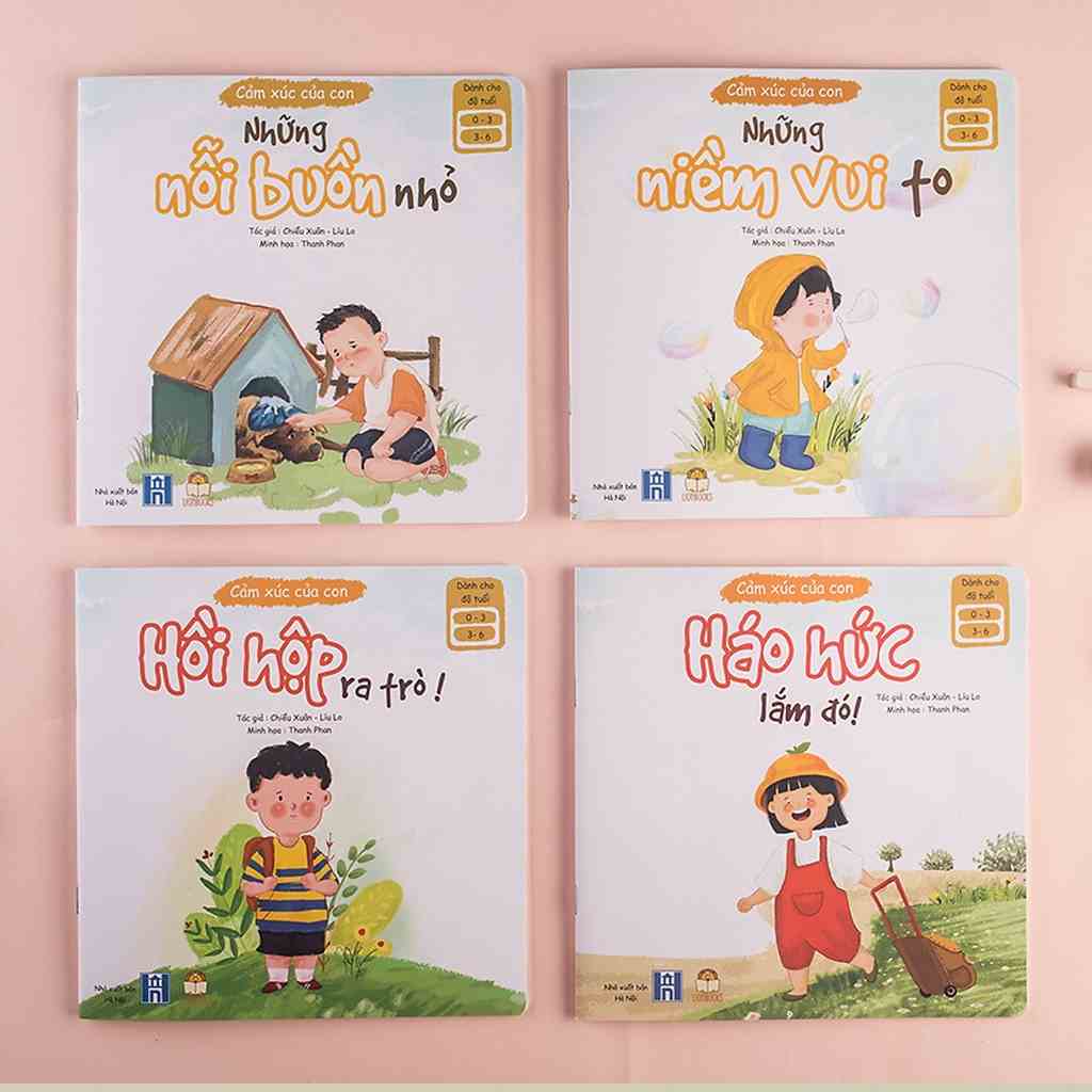 Sách - Bộ Cảm Xúc Của Con 2 cuốn thơ, 2 cuốn kể chuyện, giúp bé 0-6 tuổi gọi tên cảm xúc