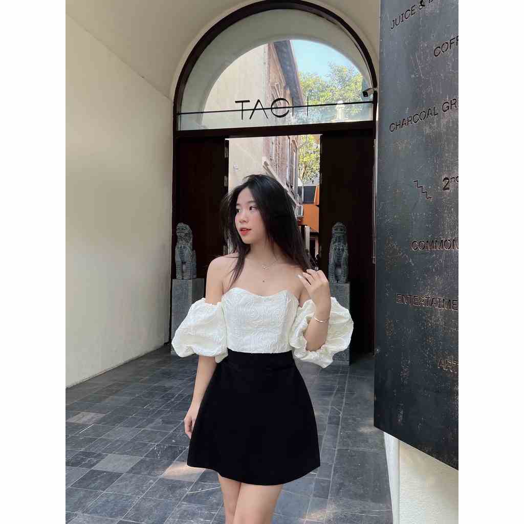 Áo croptop thiết kế corset trễ vai - POSIE TOP - GOÛT DE JUN