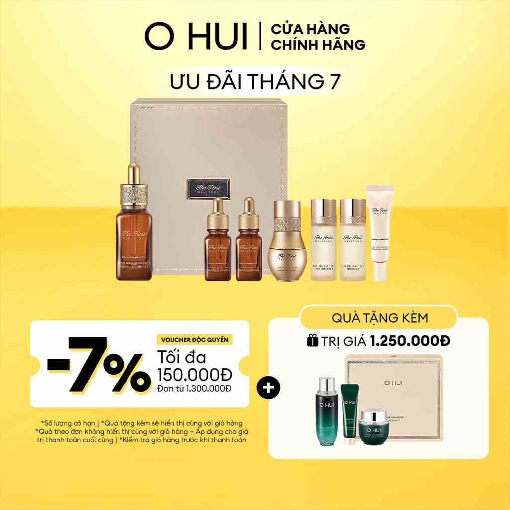 [Limited Edition] Bộ tinh chất siêu Vitamin chống oxy hóa 7 món O HUI The First Genummune Ampoule Special Set 105ml