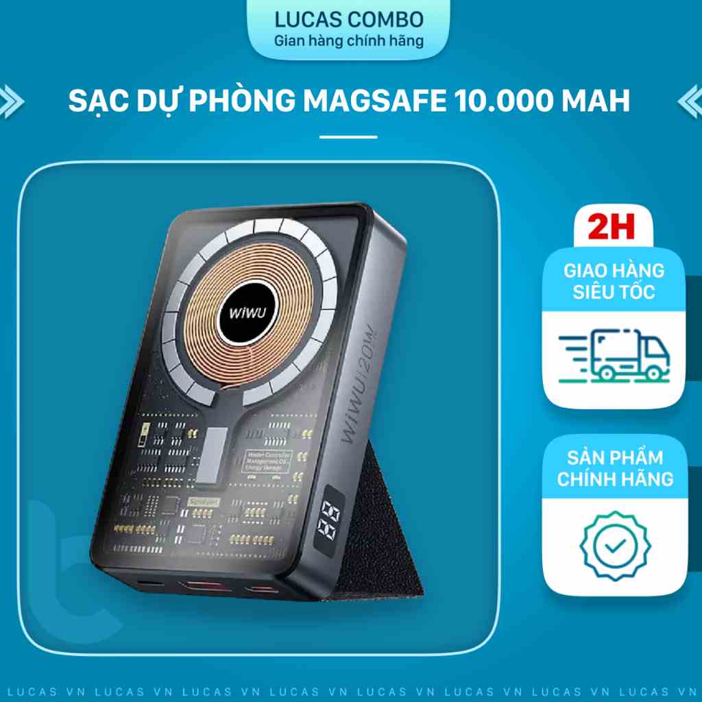 Pin/ Sạc Dự Phòng Trong Suốt Magnetic 22.5W WIWU JC-21