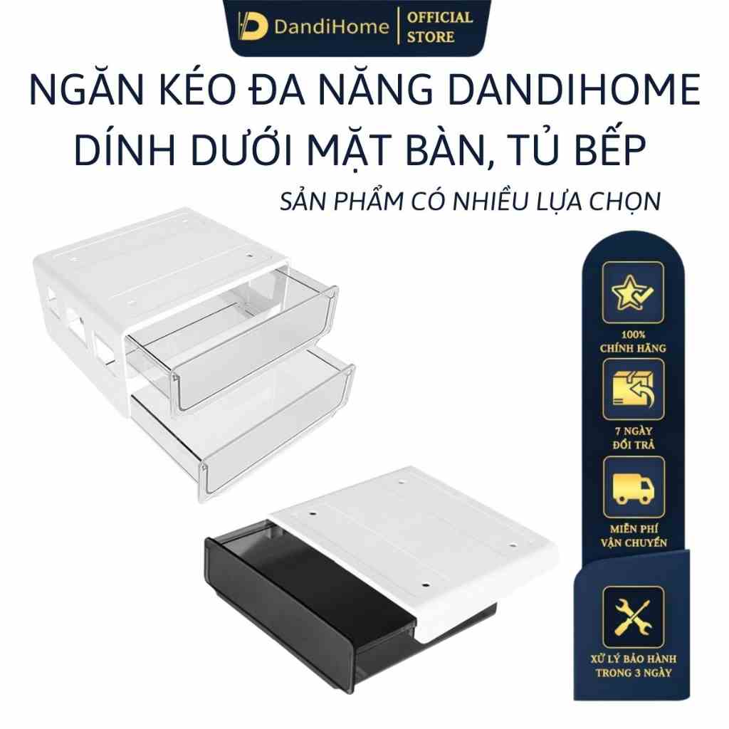 Ngăn kéo đa năng DandiHome dán dưới mặt bàn làm việc và tủ bếp