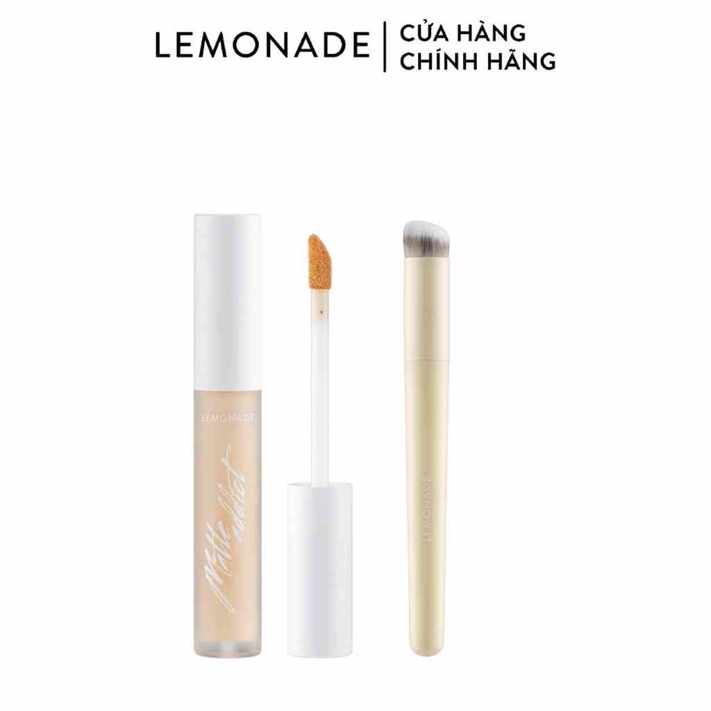 Combo Lemonade Kem che khuyết điểm kiềm dầu bền màu Matte Addict Concealer 3g và Cọ che khuyết điểm Concealer Brush 10g