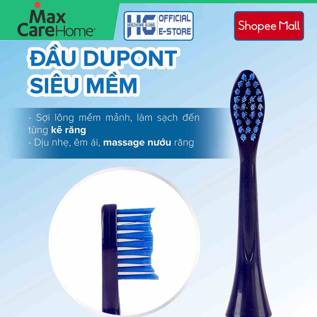 Combo 2 Đầu Bàn Chải Điện Maxcare Hera Whitening chính hãng, sợi Dupont cao cấp, kháng khuẩn