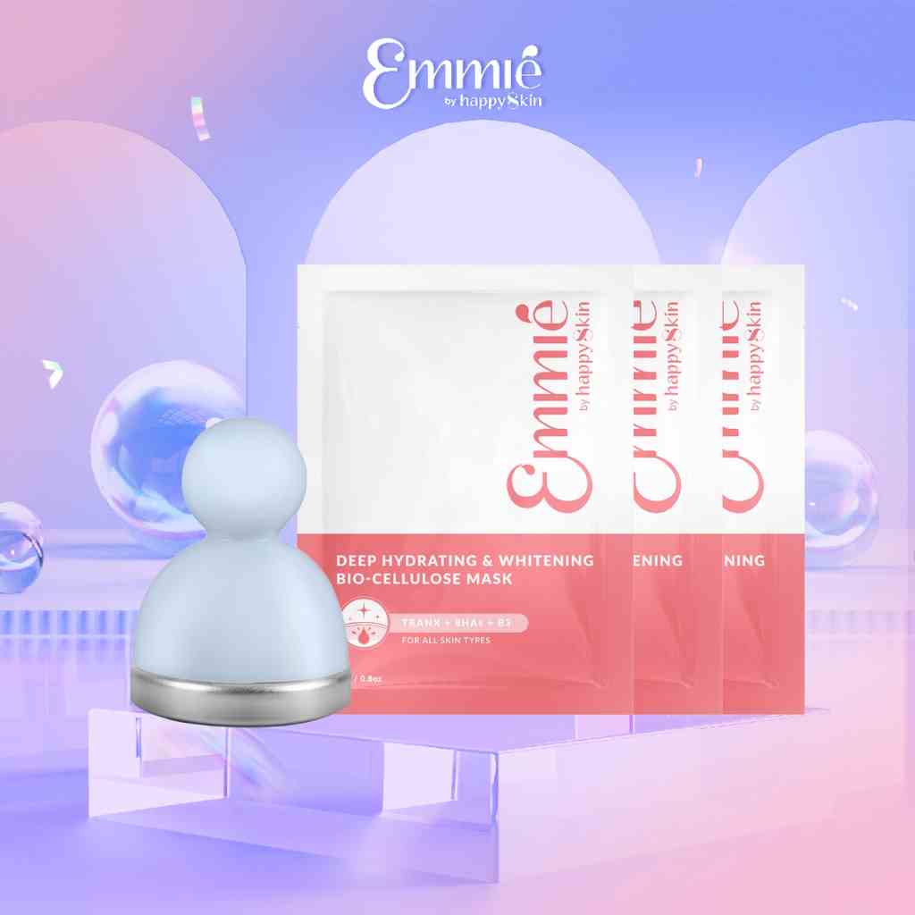 Combo Cấp Ẩm Se Khít Lỗ Chân Lông: Cây Lăn Lạnh + 3 Mask Emmié by HappySkin