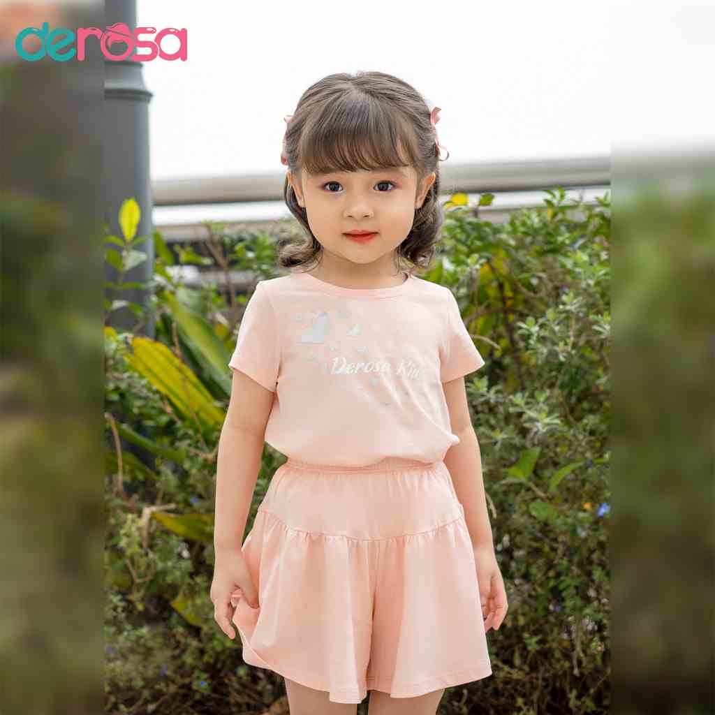 Đồ bộ hè cho bé gái DEROSA KIDS chất liệu cotton từ 2 đến 6 tuổi ASKDD564B