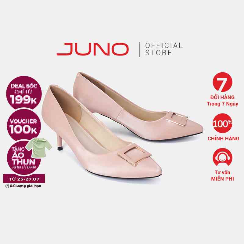 Giày Cao Gót Nữ 5cm Thời Trang JUNO Pump Trang Trí Khóa CG05128