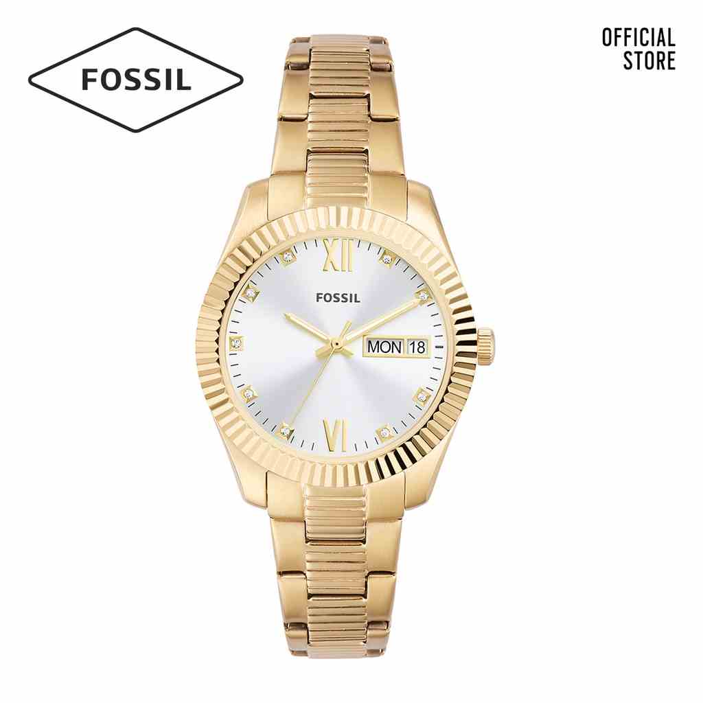 [Mã BMLTA35 giảm đến 35K đơn 99K] Đồng hồ nữ Fossil Scarlette ES5199 dây thép không gỉ- màu vàng