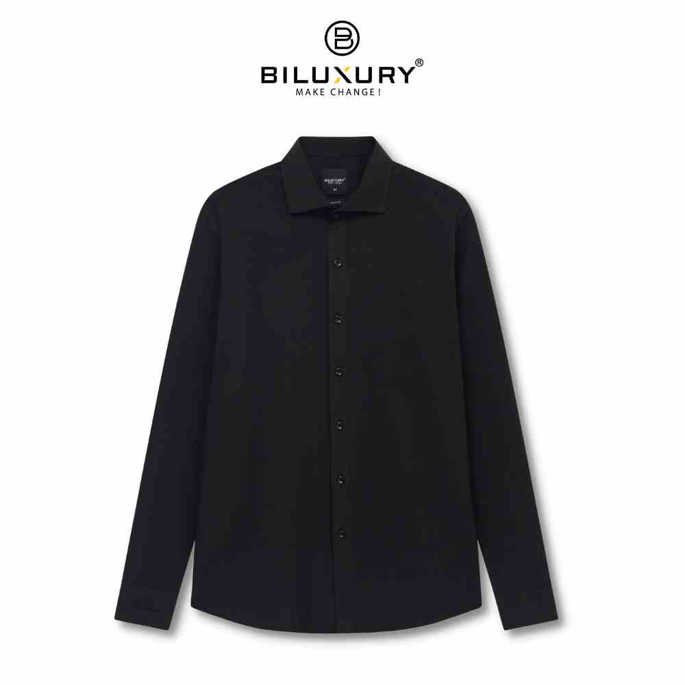 Áo Sơ Mi Dài Tay Nam Biluxury Black Basic 4SMDB003DEN