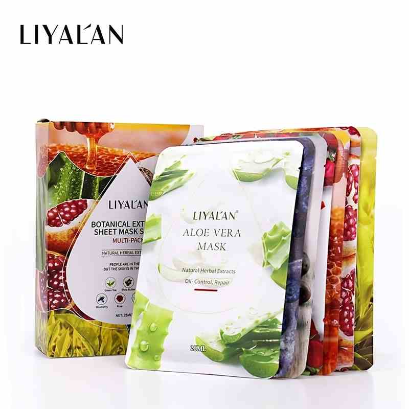 Set 7 Mặt Nạ LIYALAN Chiết Xuất Thảo Dược Hữu Cơ Dưỡng Ẩm Chăm Sóc Da Mặt