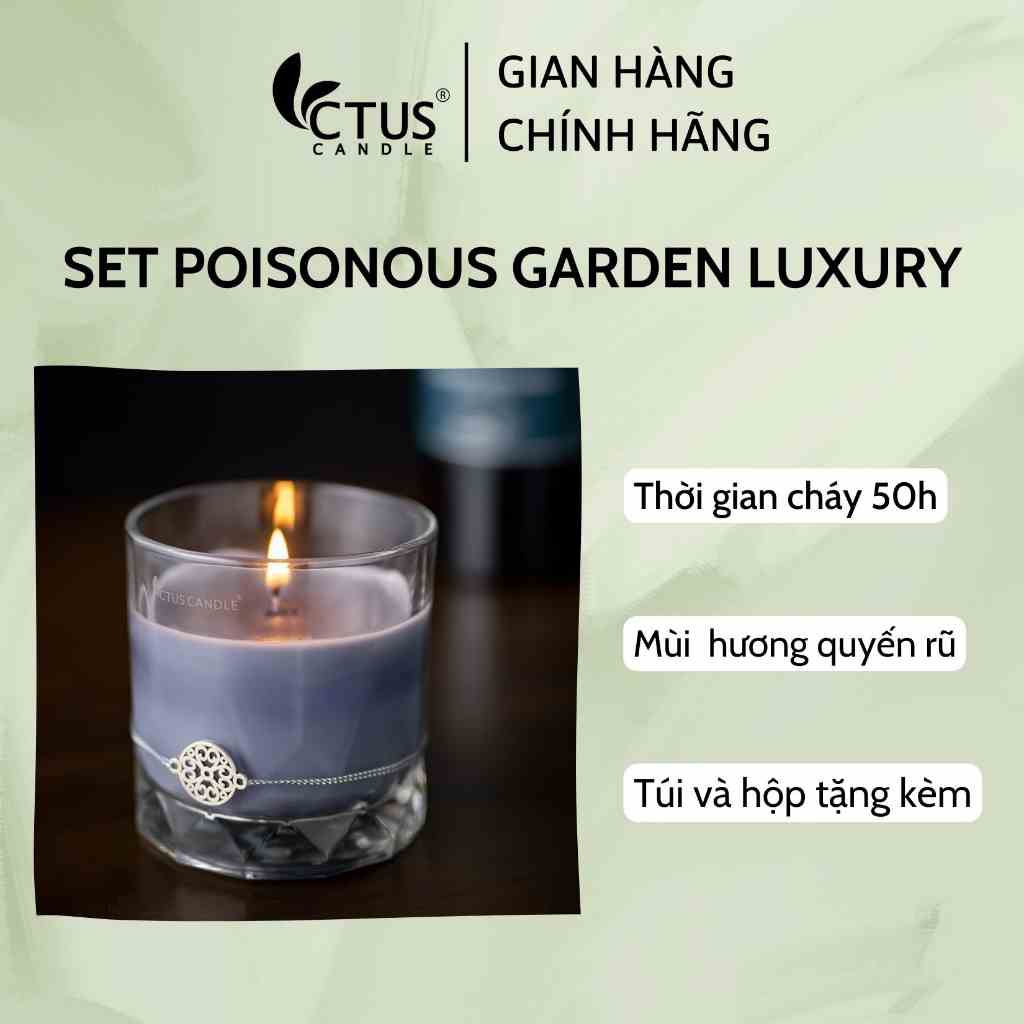 [Mã BMLTA35 giảm đến 35K đơn 99K] Set nến thơm Poisonous Garden Luxury Ctus Candle 16.5oz hương thơm bí ẩn ngọt ngào