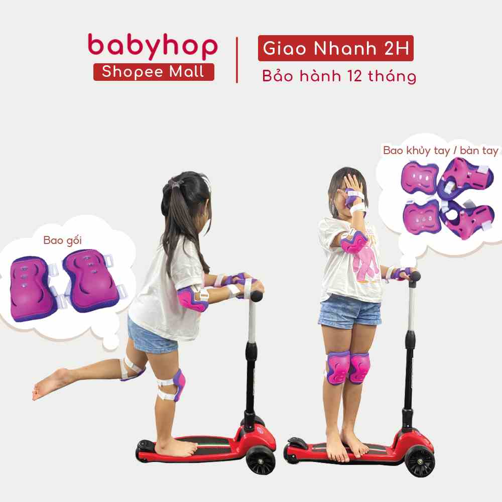 Bảo hộ chân tay trẻ em , bao gối , phụ kiện giúp bảo vệ cho bé khi trượt patin, trượt xe Scooter  và ván trượt Babyhop