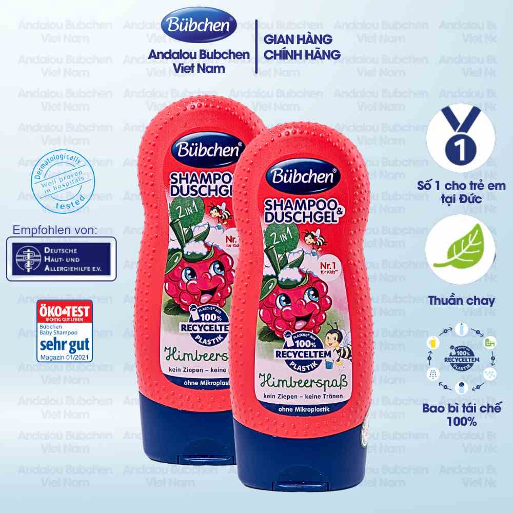 [Mã BMLTB35 giảm đến 35K đơn 99K] Combo 2 Sữa Tắm Gội Dâu Đất Bubchen Kids Shampoo & Duschgel 230ml