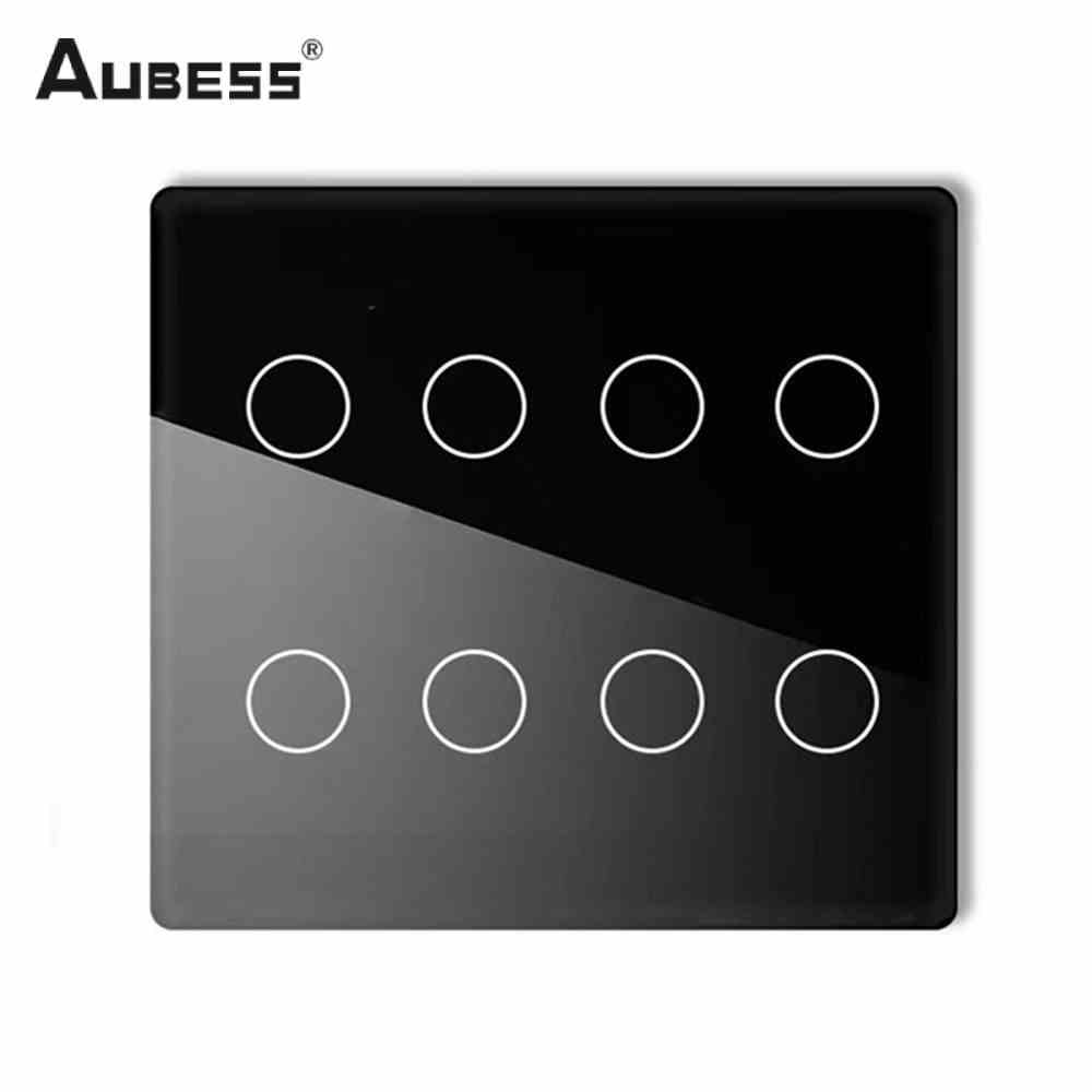 Aubess Smart 2.4g Wifi Light Switch 4x4 Brazil 4/6 Gang Control Touch Hoạt động với Alexa, Google Home