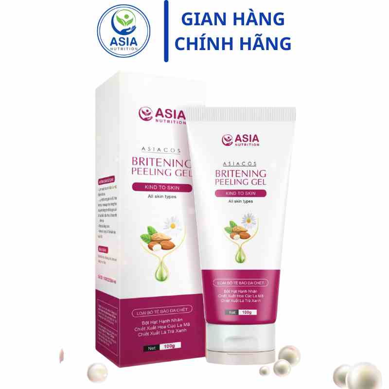 Gel Tẩy tế bào chết Asia hemia Britening Peelling gel 1000g giúp loại bỏ tế bào chết, làm sạch, dưỡng ẩm, bảo vệ da