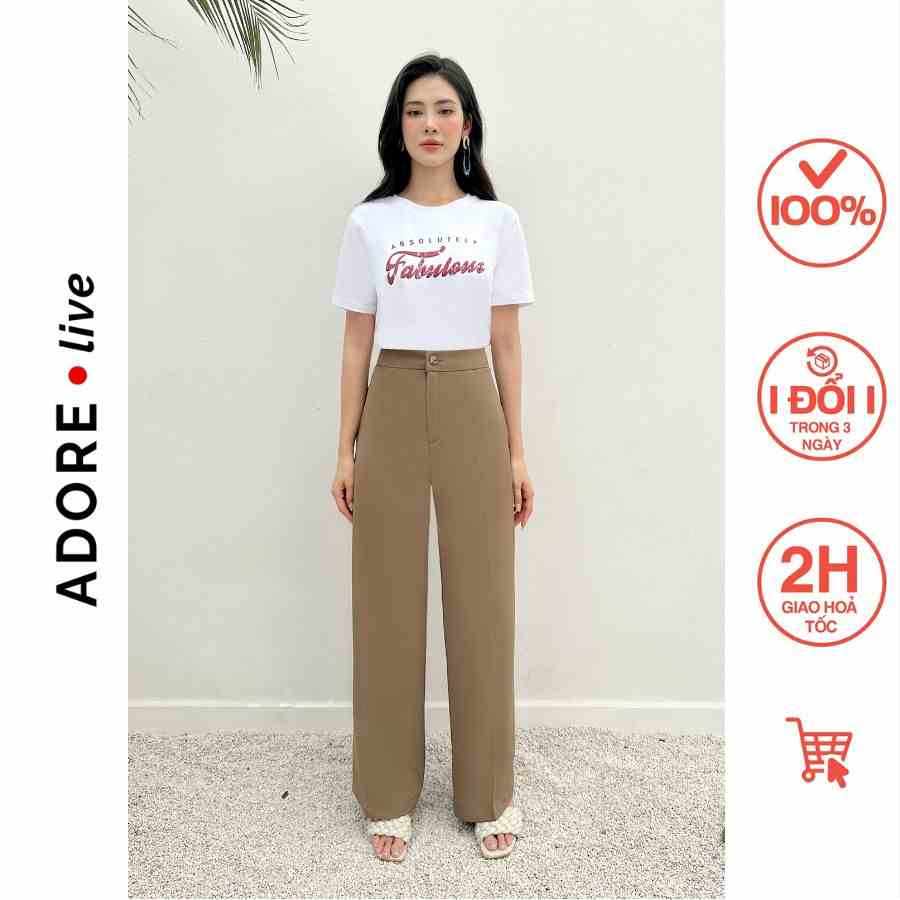 Quần Culottes casual style tuytsy trơn nâu ánh rêu  và đen 321TR2003 ADORE DRESS