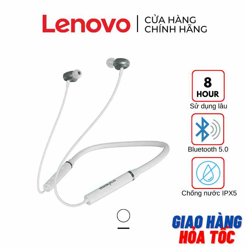 [SẴN HCM] Tai nghe thể thao Bluetooth Lenovo HE05X II - Chống ồn - Chống nước - Có micro - màu TRẮNG