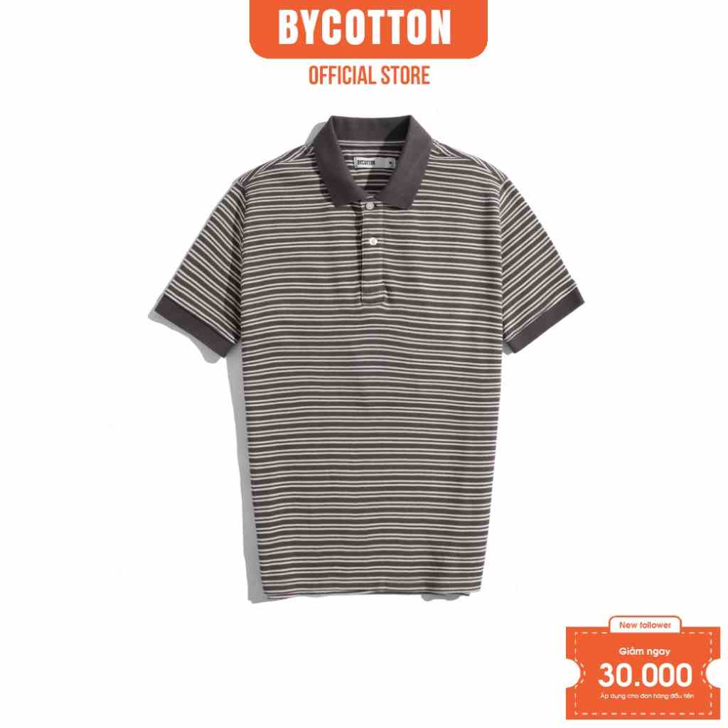 [Mã BYCO300T8 giảm 30% đơn 0K] Áo Thun Nam Polo Sọc Nâu Nhí By Cotton