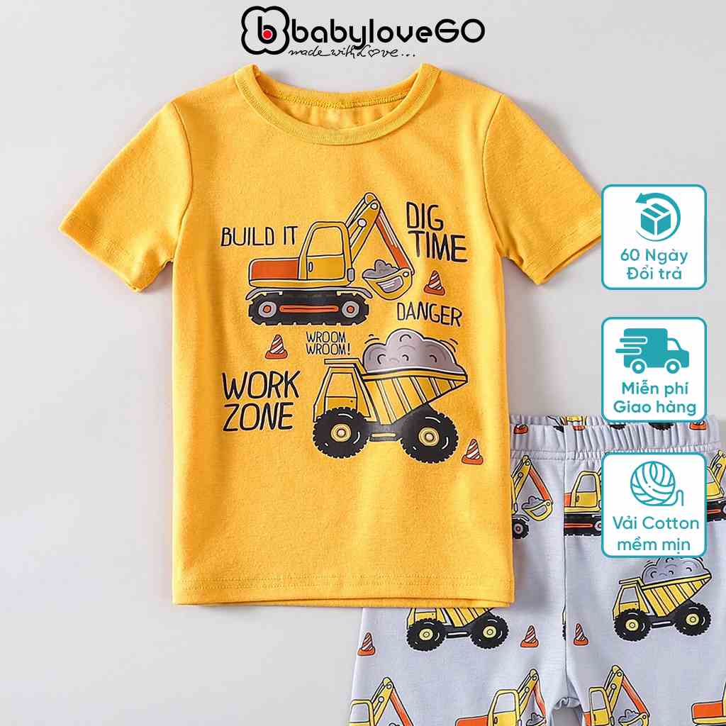 Áo thun trẻ em babyloveGO áo phông in hình cho bé trai chất vải cotton thoáng mát