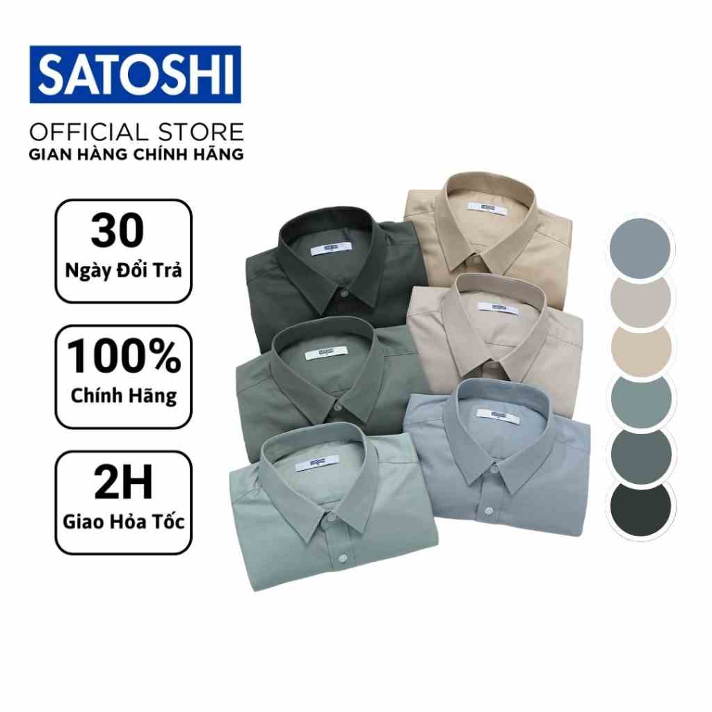 [Mã BMLTB200 giảm đến 100K đơn 499K] Áo sơ mi nam Satoshi 23AM006 tay dài nhiều màu chất cotton thấm hút mồ hôi tốt