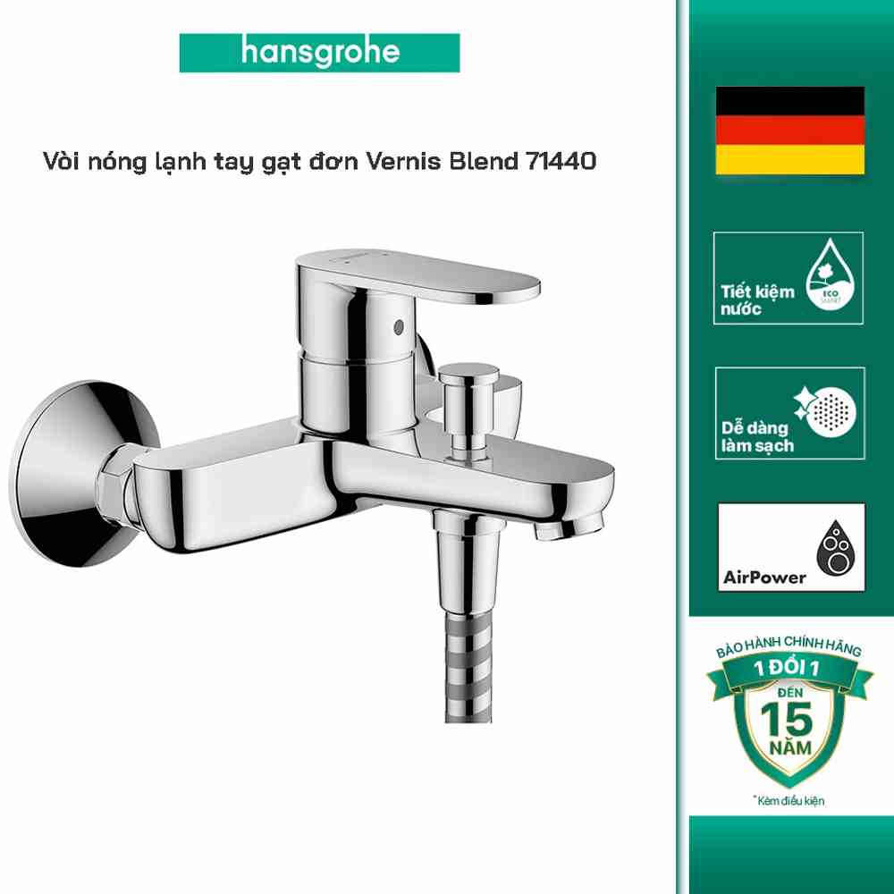 [Mã BMLTA35 giảm đến 35K đơn 99K] Bộ trộn nóng lạnh nhà tắm tay gạt đơn HANSGROHE Vernis Blend 71440