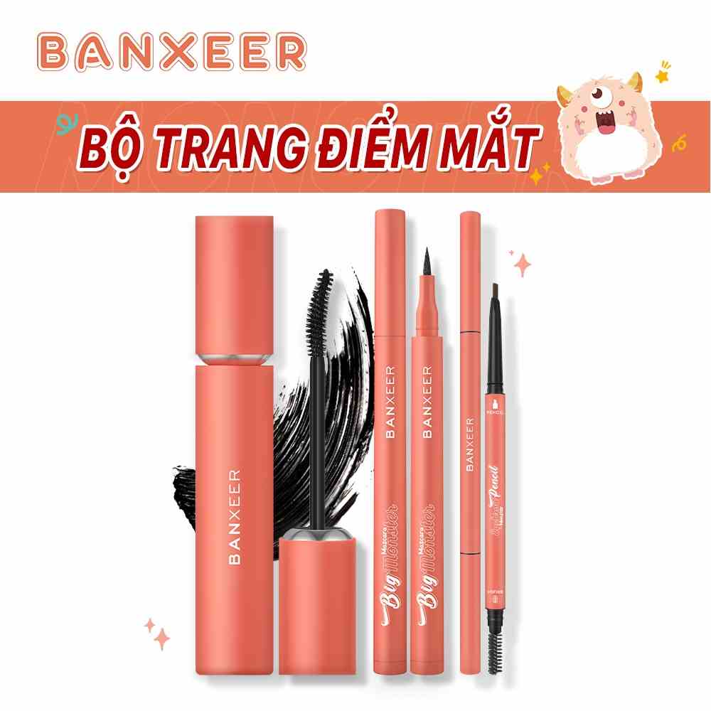 Bộ Trang Điểm 3 Món Banxeer Gồm Bút Kẻ Lông Mày + Bút Kẻ Mắt + Mascara Chống Nước Lâu Trôi