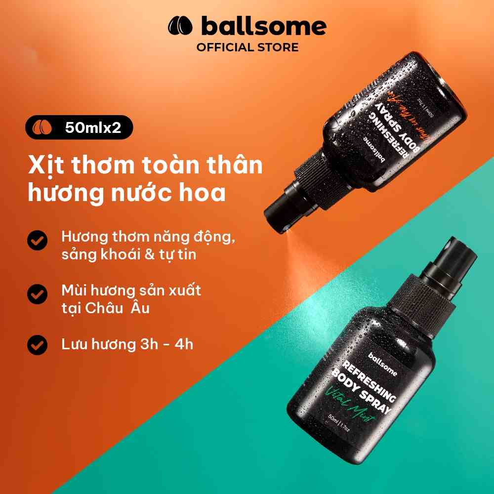 [Mã BMLTB35 giảm đến 35K đơn 99K] Xịt Thơm Toàn Thân Hương Nước Hoa Ballsome Body Spray 50ml