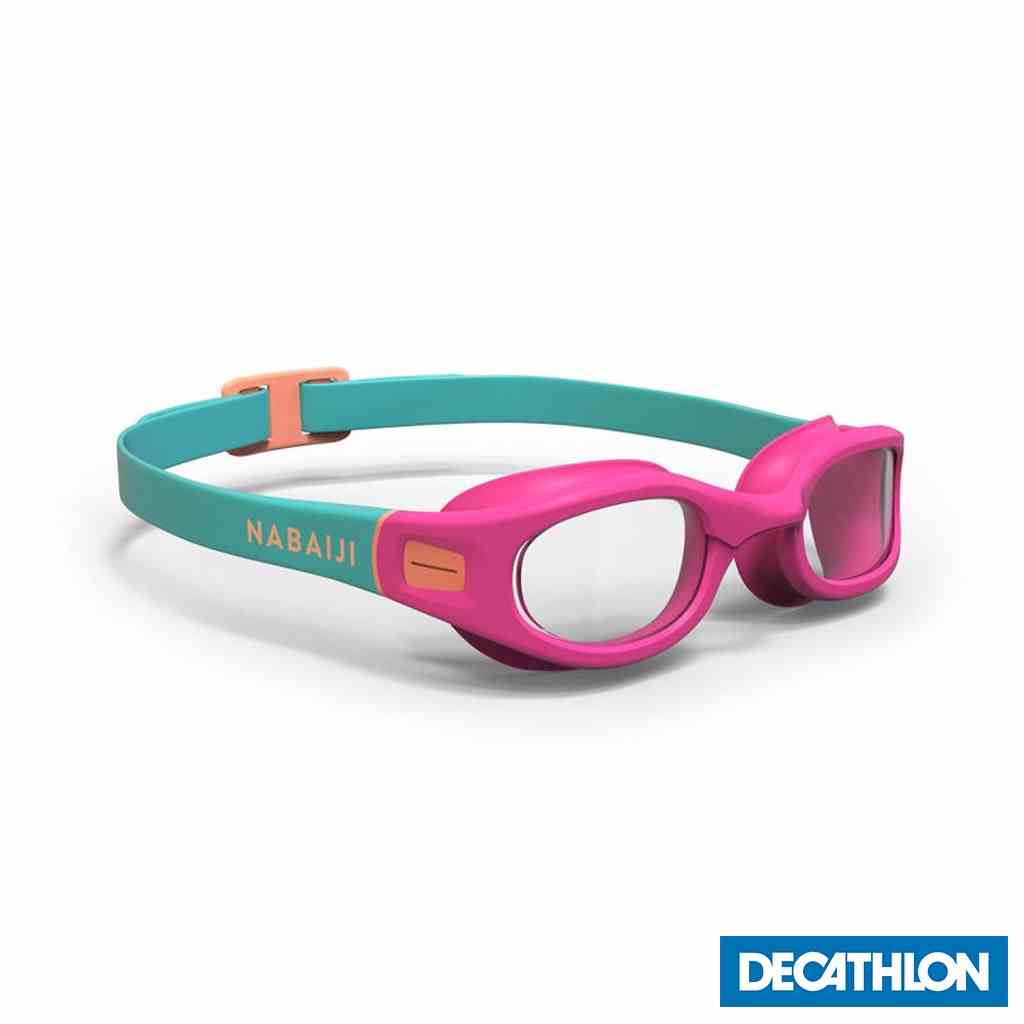 Kính bơi SOFT 100 cỡ S Hồng san hô Mắt kính trong suốt DECATHLON NABAIJI mã 8574401