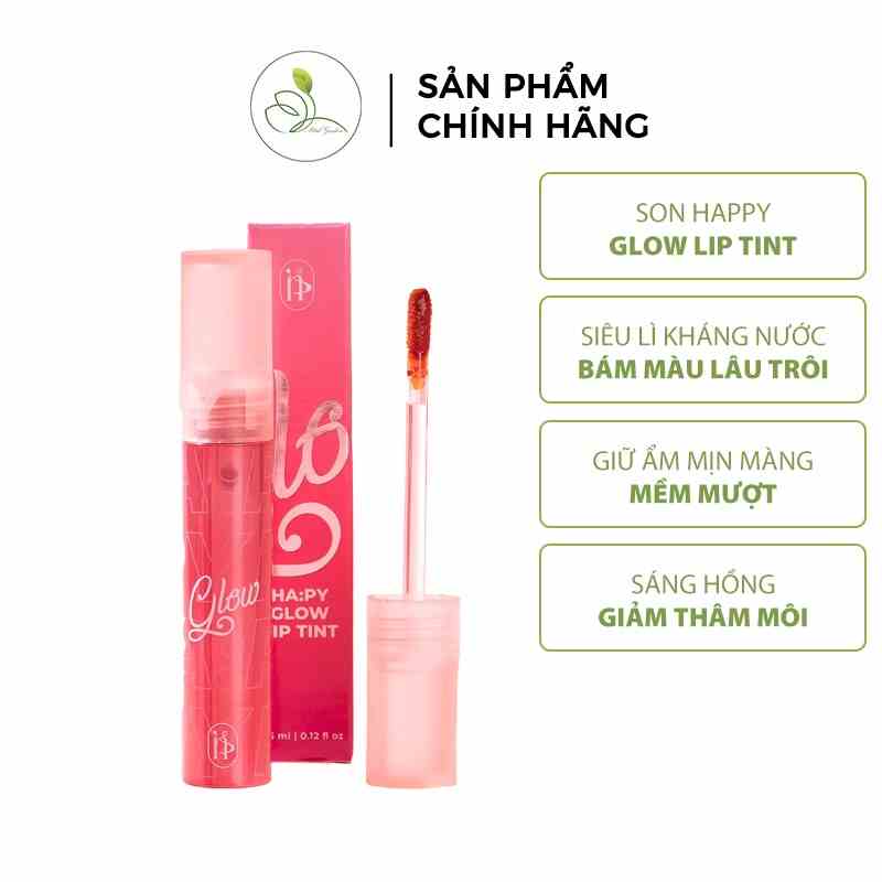 Son ha:py glow lip tint bóng lì kháng nước Mini garden 3.5ml PV1035