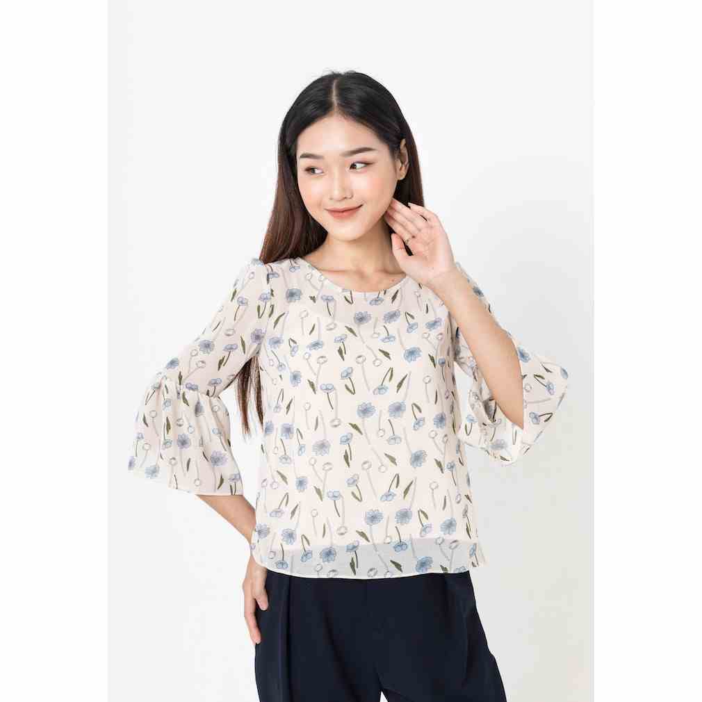 [Mã BMLTB200 giảm đến 100K đơn 499K] De Leah - Áo Croptop Tay Chuông - Thời trang thiết kế