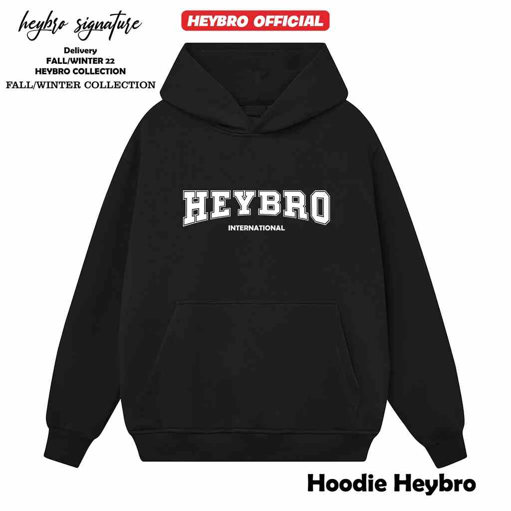 Áo hoodie nam nữ / Hoodie Unisex nỉ bông cotton local brand HEYBRO HD6