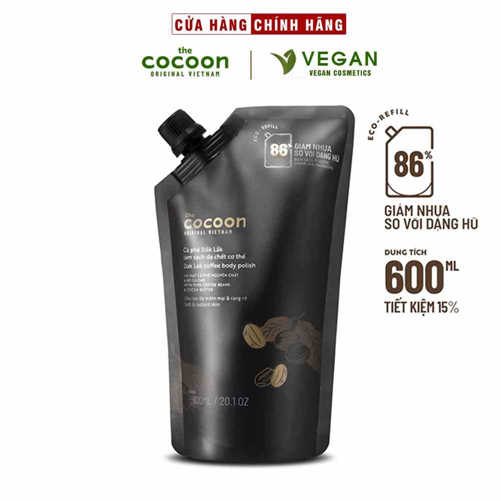 Cà phê Đắk Lắk làm sạch da chết cơ thể cocoon 600ml [MEMBERGIFT]