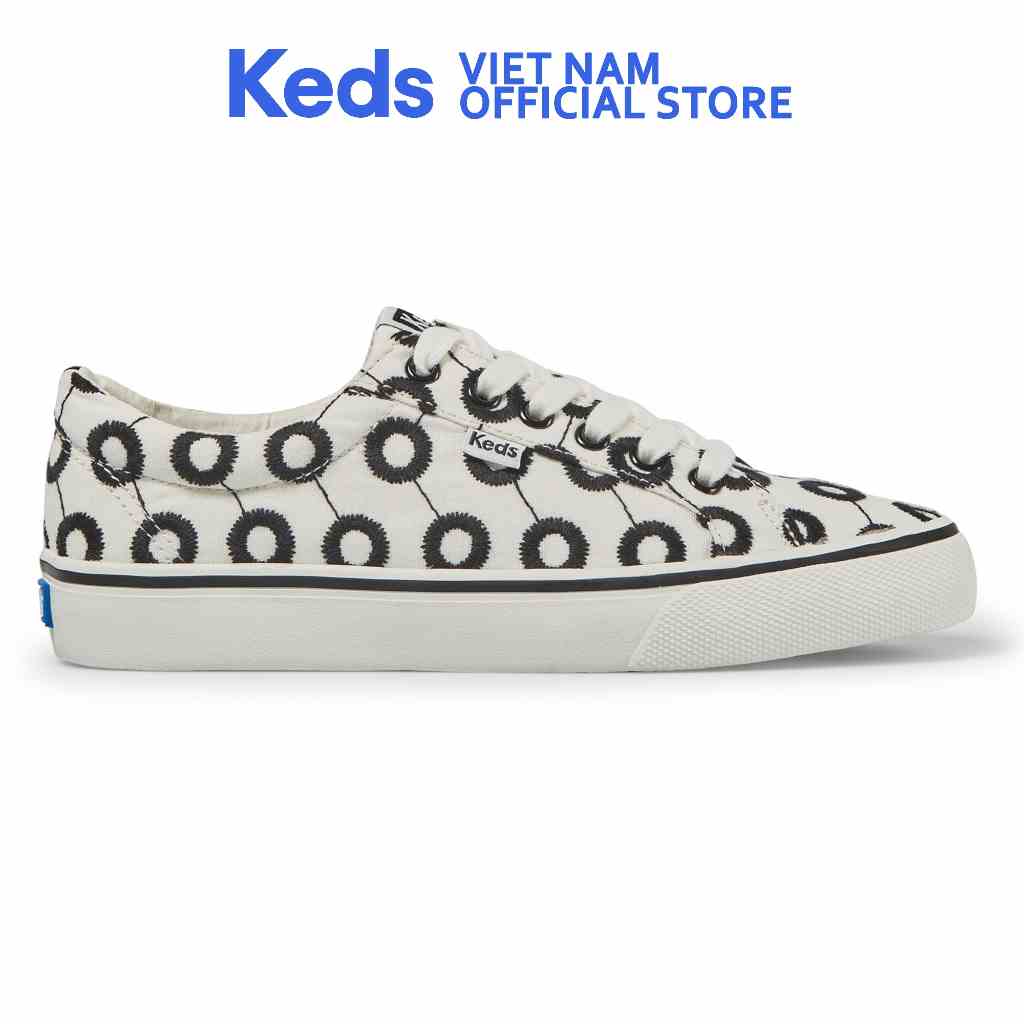 Giày Thể Thao Keds Nữ- Jump Kick Canvas MOD Embroidered White/Black- KD066254