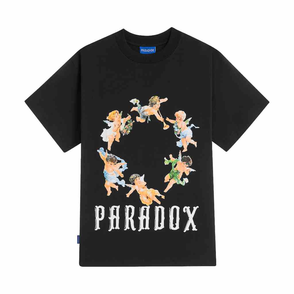 Áo thun form rộng Paradox tay lỡ - Unisex - In hình - ROAMING ANGELS - Đen, Trắng