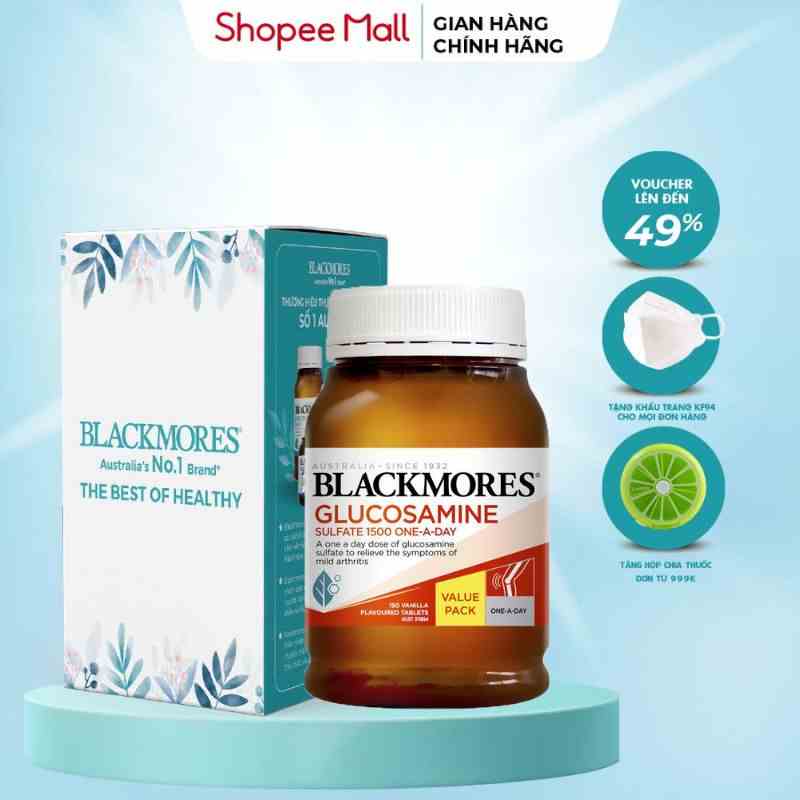 Blackmores Glucosamine Sulfate 1500 One-A-Day, Viên uống bổ xương khớp 150 viên