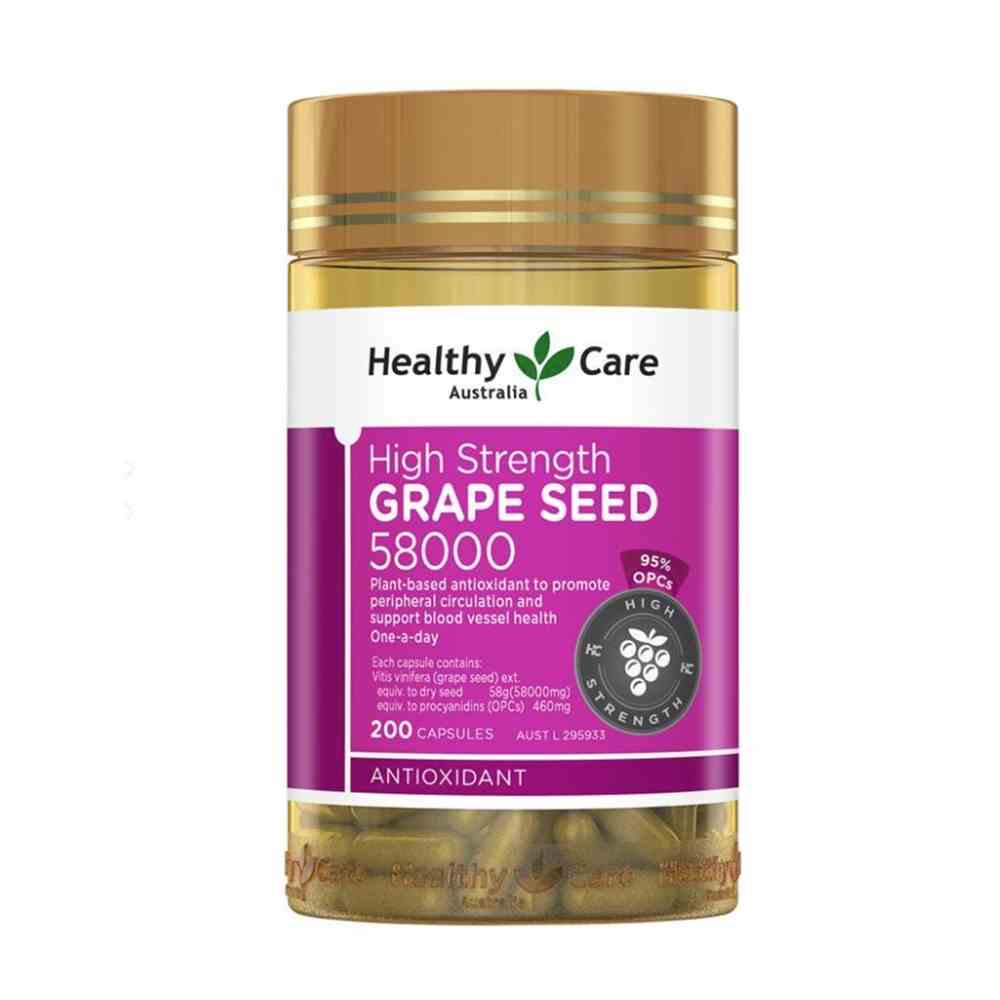 Healthy Care Viên Uống Bổ Máu Tinh Chất Hạt Nho Grape Seed 58000 200 Viên