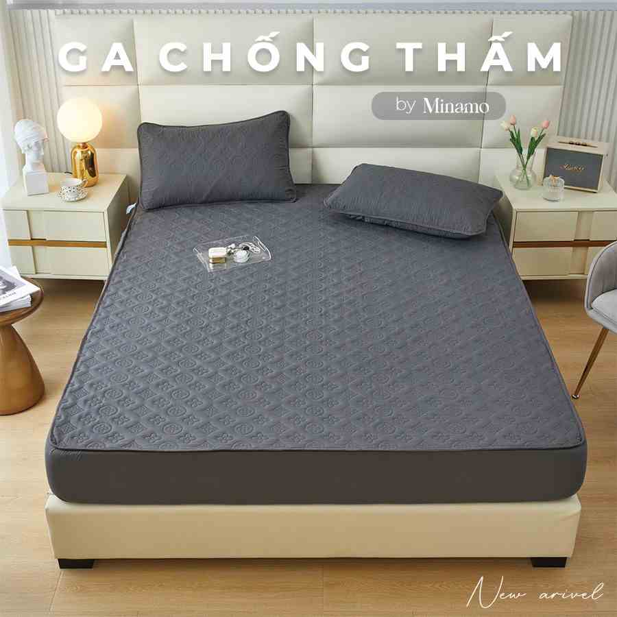 Bộ chăn ga gối cotton MINAMO,Chống Thấm Thế Hệ Mới Nhiều Màu 3 món có đủ mọi kích thước