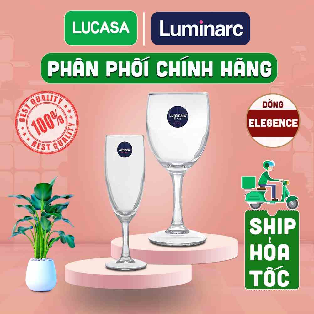 [Mã BMLTA35 giảm đến 35K đơn 99K] Ly Rượu Vang Thủy Tinh Luminarc Elegance | Phân Phối Chính Hãng