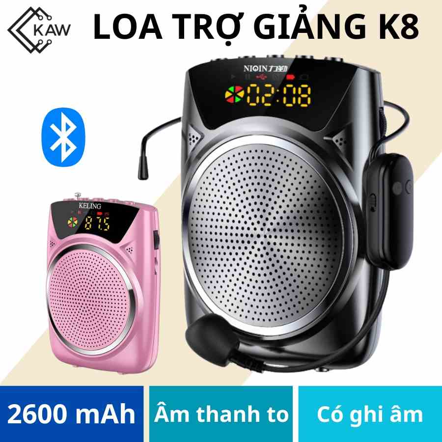 Máy trợ giảng mini k8 nhỏ gọn công suất 10w, bảo hành 1 đổi 1